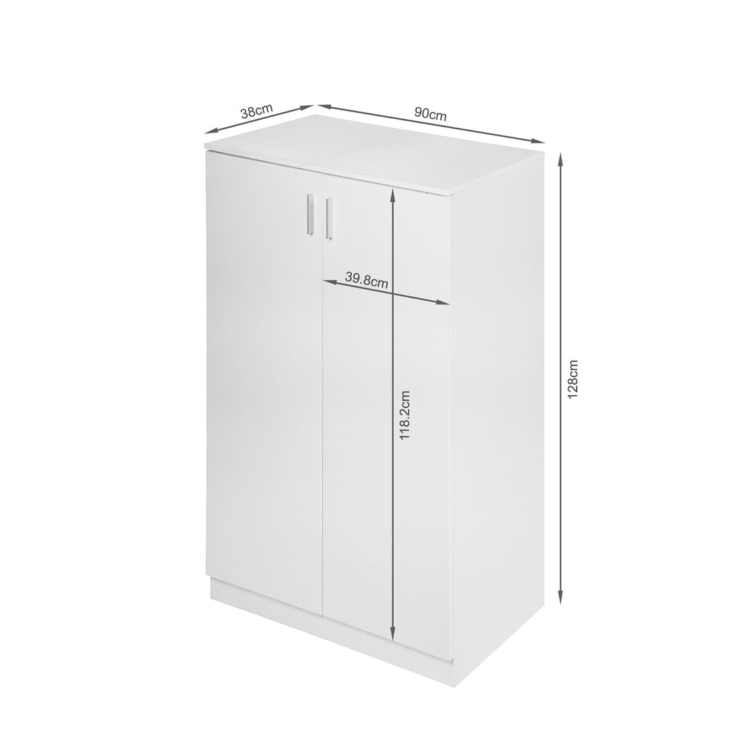 Nesto 2 Door Shoe Cabinet Storage Rack - White