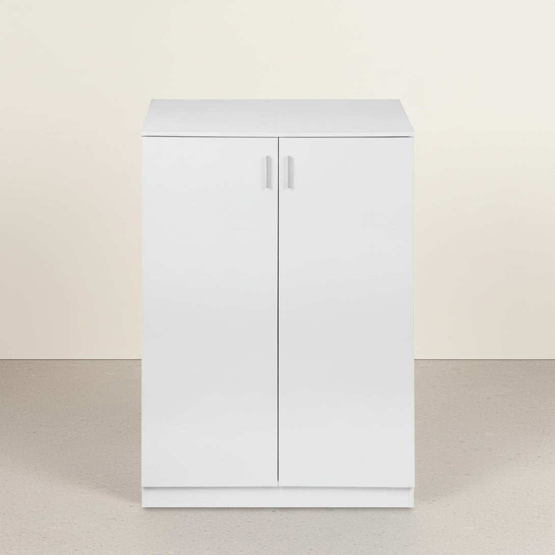 Nesto 2 Door Shoe Cabinet Storage Rack - White