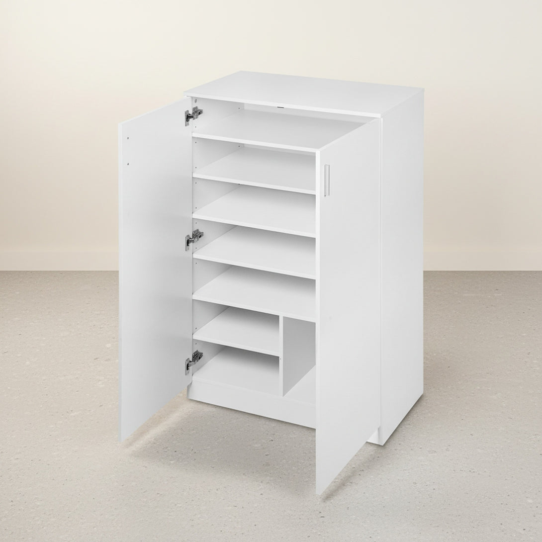 Nesto 2 Door Shoe Cabinet Storage Rack - White