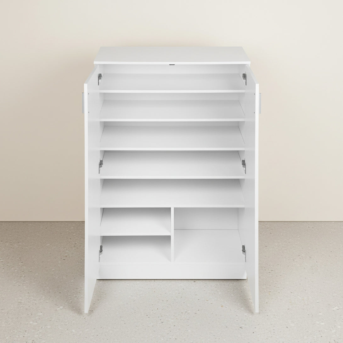 Nesto 2 Door Shoe Cabinet Storage Rack - White