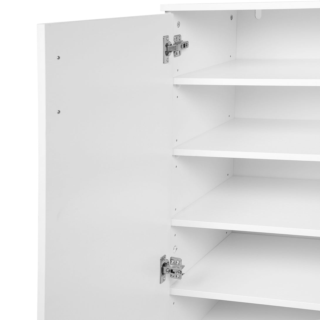 Nesto 2 Door Shoe Cabinet Storage Rack - White