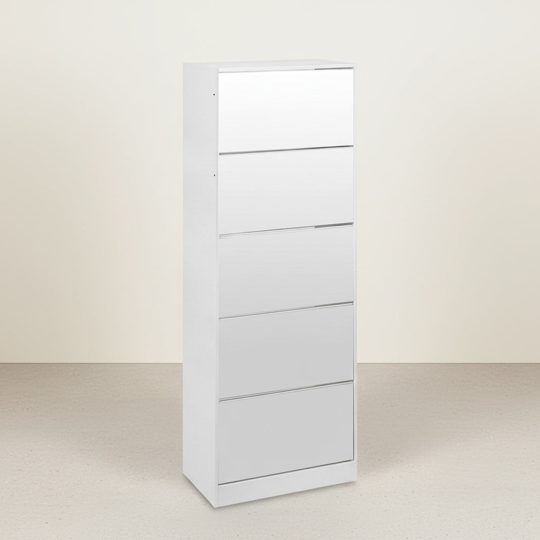 Melo 5 Drawer Shoe Cabinet Storage Rack - White