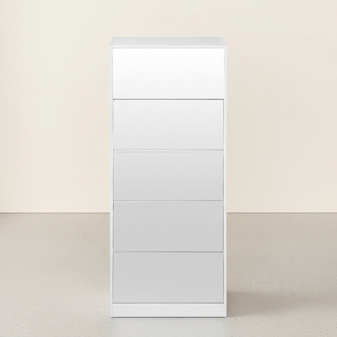 Melo 5 Drawer Shoe Cabinet Storage Rack - White
