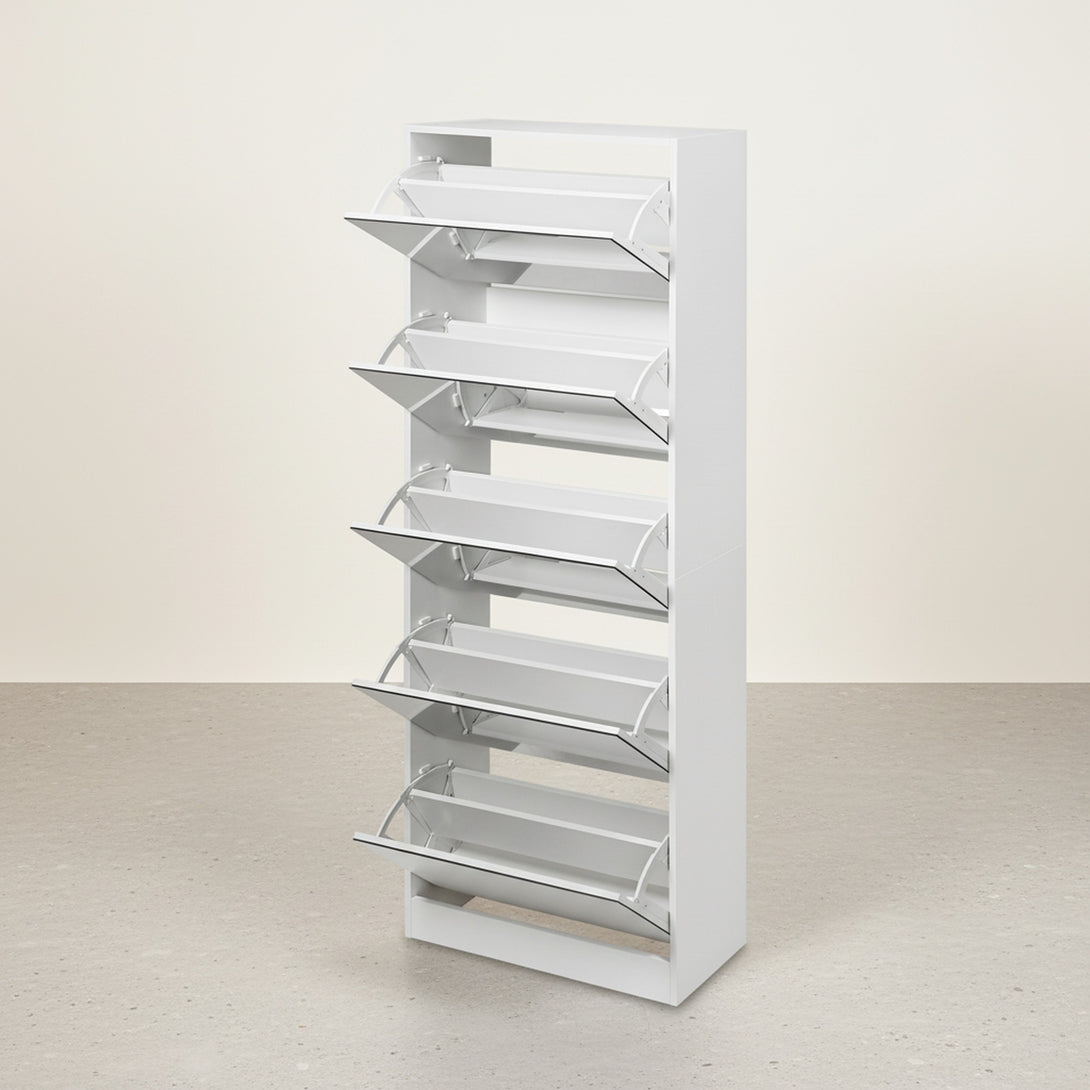 Melo 5 Drawer Shoe Cabinet Storage Rack - White