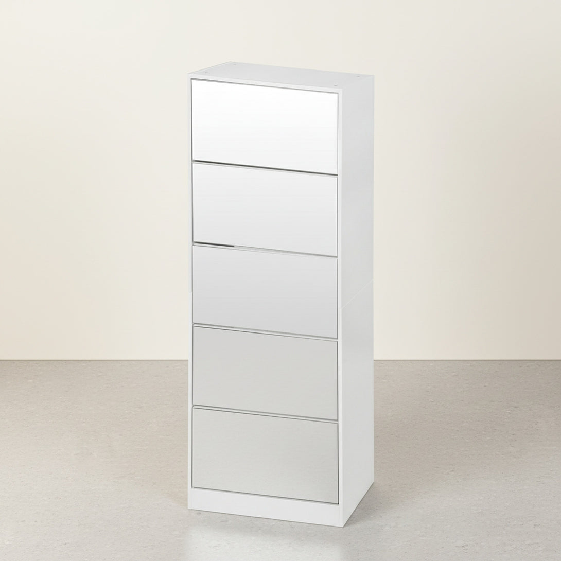 Melo 5 Drawer Shoe Cabinet Storage Rack - White