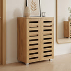 Loma 2 Door Shoe Cabinet Storage Rack - Dark Oak