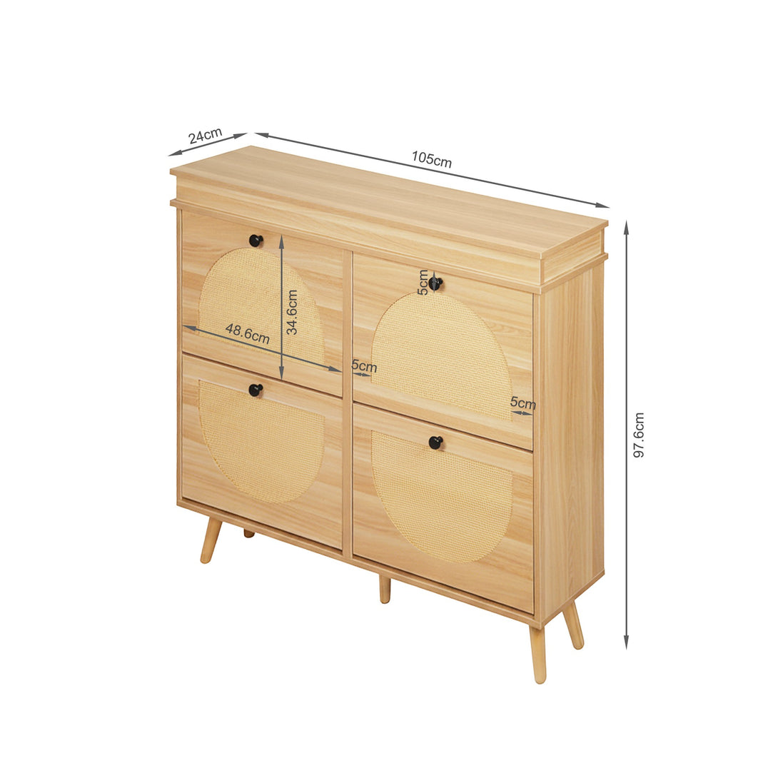 Solma 4 Drawer Shoe Cabinet Storage Rack - White Elm