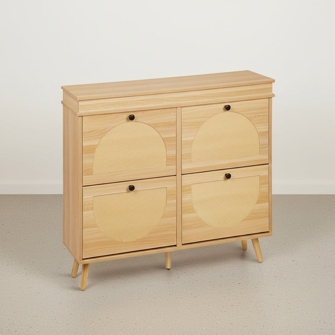 Solma 4 Drawer Shoe Cabinet Storage Rack - White Elm