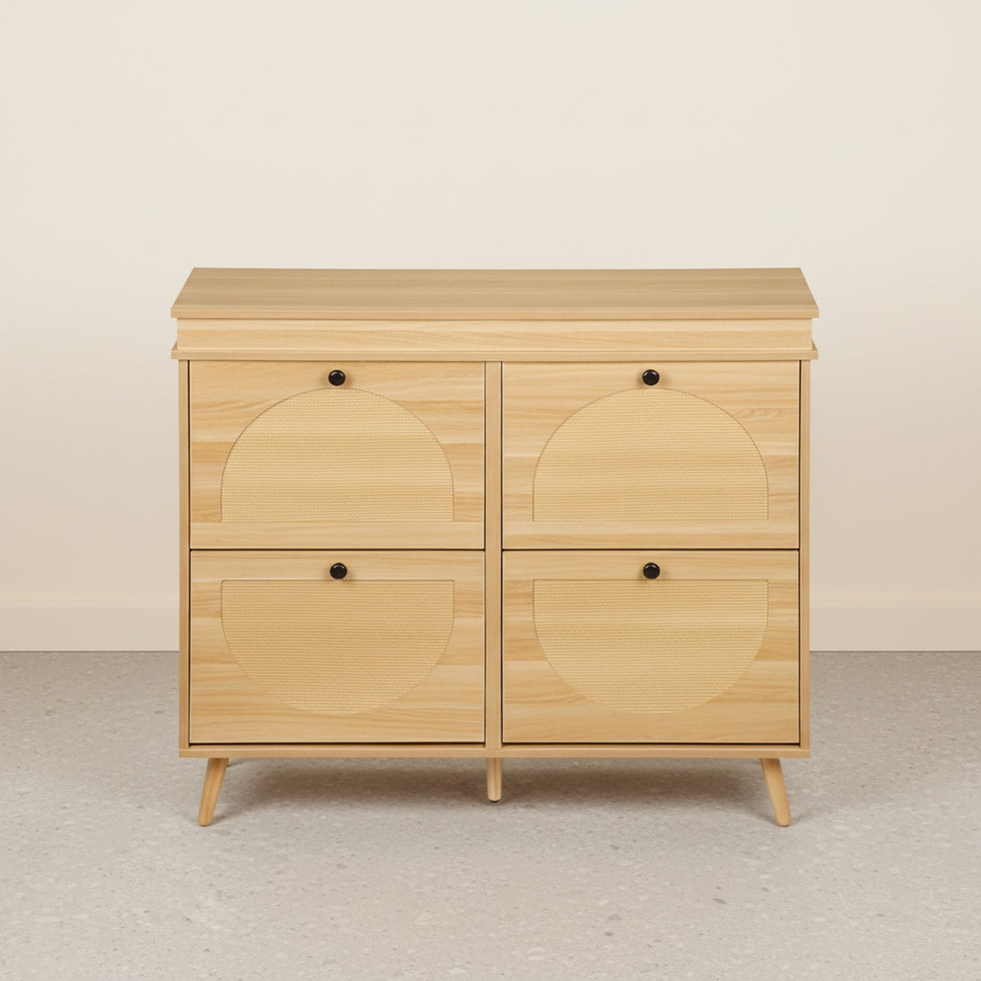 Solma 4 Drawer Shoe Cabinet Storage Rack - White Elm