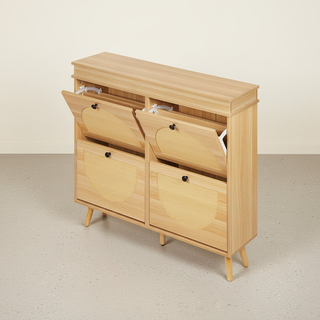 Solma 4 Drawer Shoe Cabinet Storage Rack - White Elm