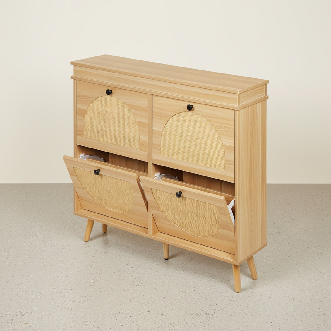 Solma 4 Drawer Shoe Cabinet Storage Rack - White Elm