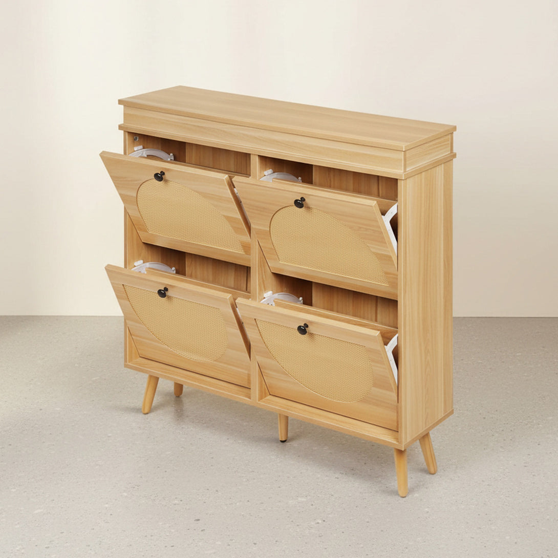 Solma 4 Drawer Shoe Cabinet Storage Rack - White Elm