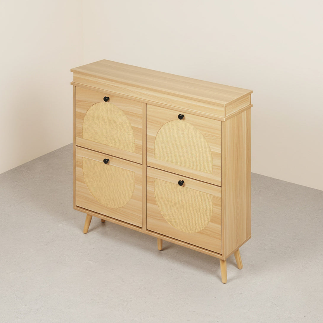 Solma 4 Drawer Shoe Cabinet Storage Rack - White Elm