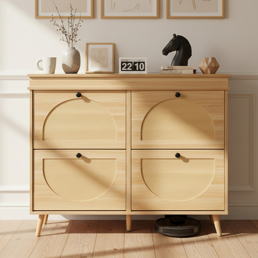 Solma 4 Drawer Shoe Cabinet Storage Rack - White Elm