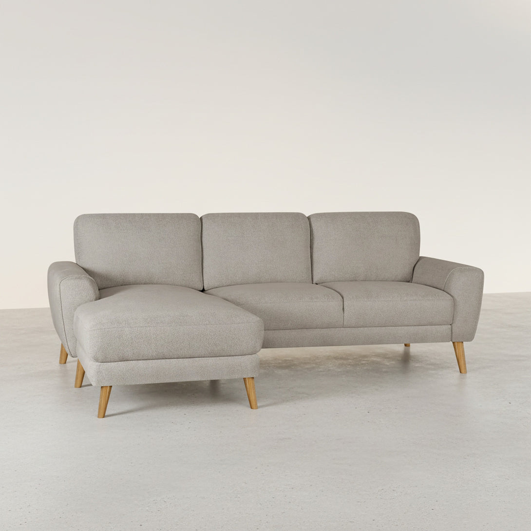 Luno 3 Seater Sofa with Left Facing Chaise - Beige