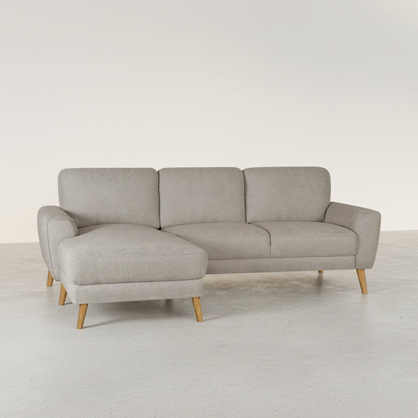 Luno 3 Seater Sofa with Left Facing Chaise - Beige