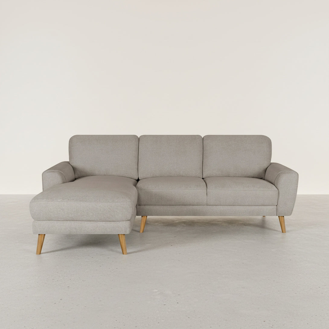 Luno 3 Seater Sofa with Left Facing Chaise - Beige
