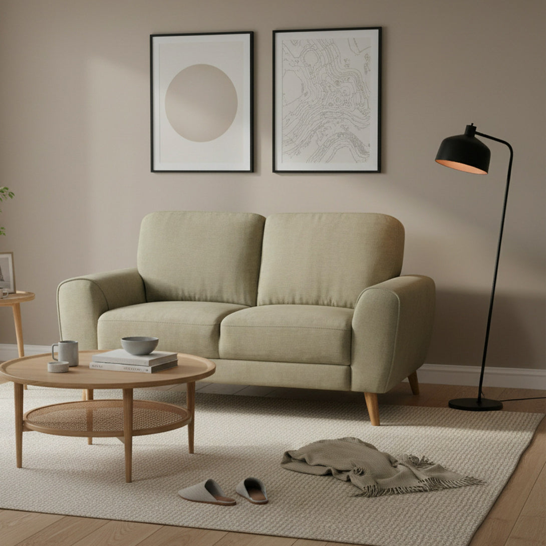 Suki Linen 2 Seater Sofa - Beige