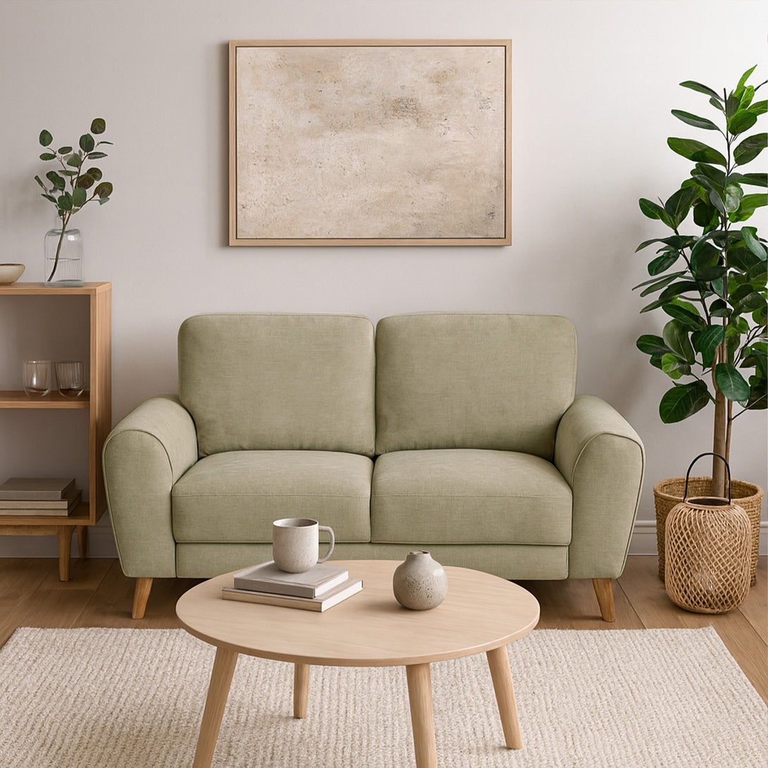 Suki Linen 2 Seater Sofa - Beige