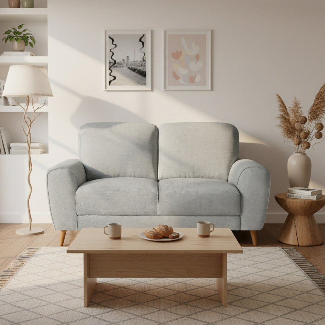 Suki Linen 2 Seater Sofa - Grey