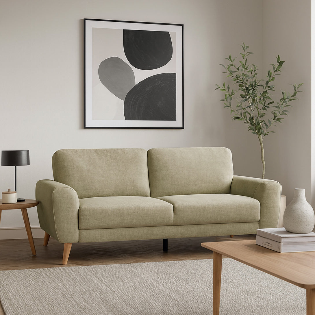 Suki Linen 3 Seater Sofa - Beige