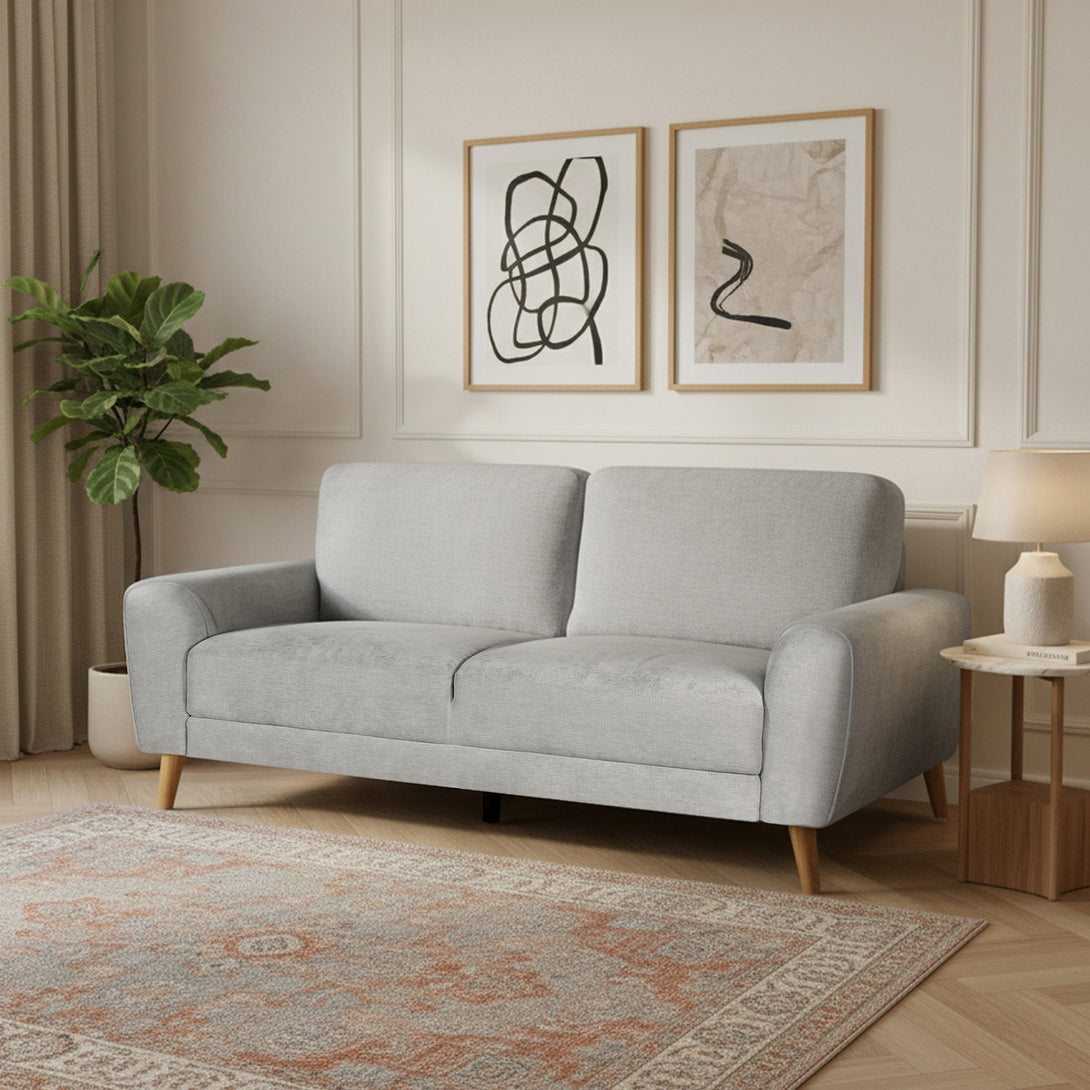 Suki Linen 3 Seater Sofa - Grey