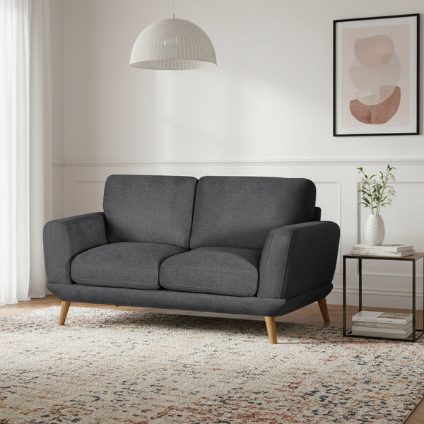 Tova Chenille 2 Seater Sofa - Dark Grey