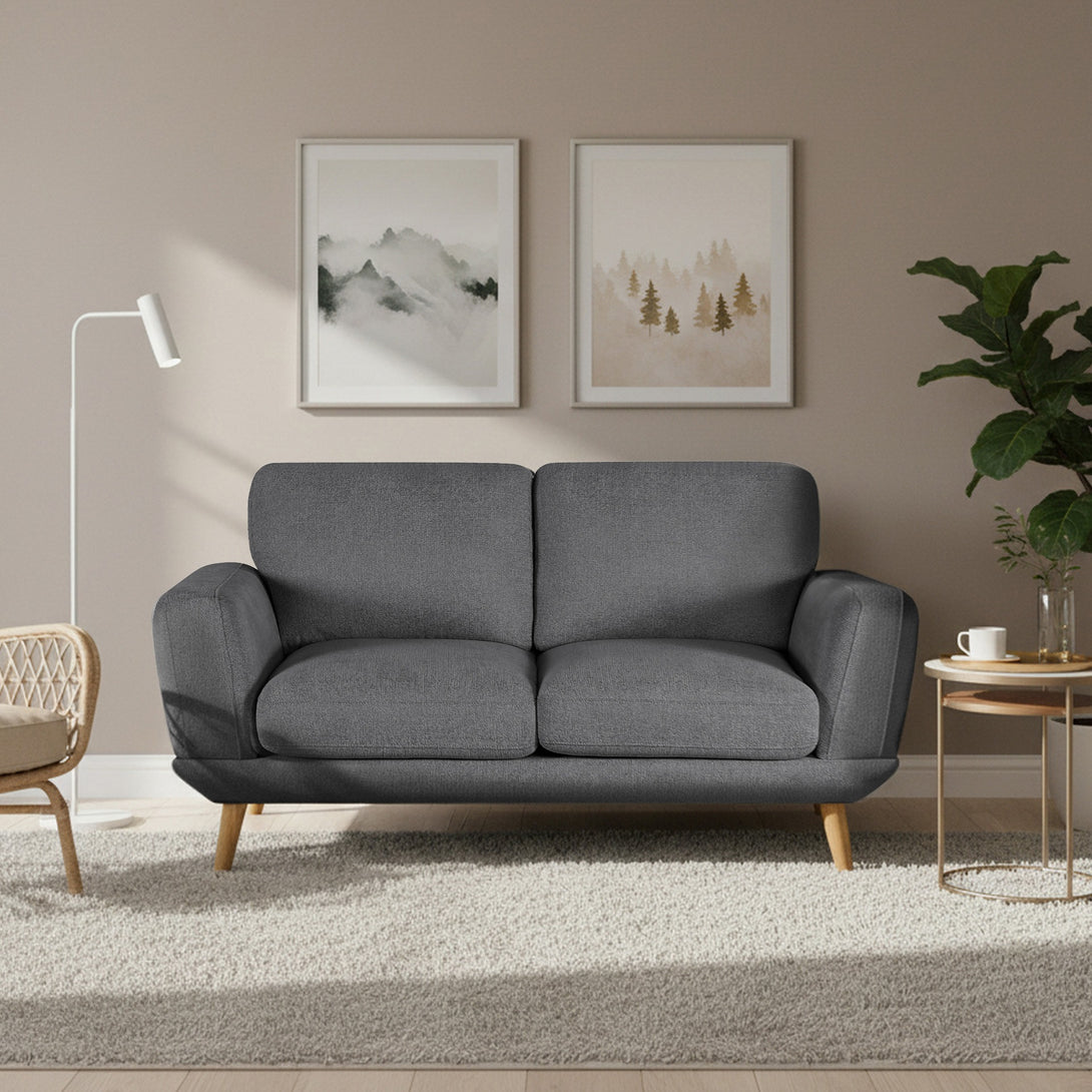 Tova Chenille 2 Seater Sofa - Dark Grey