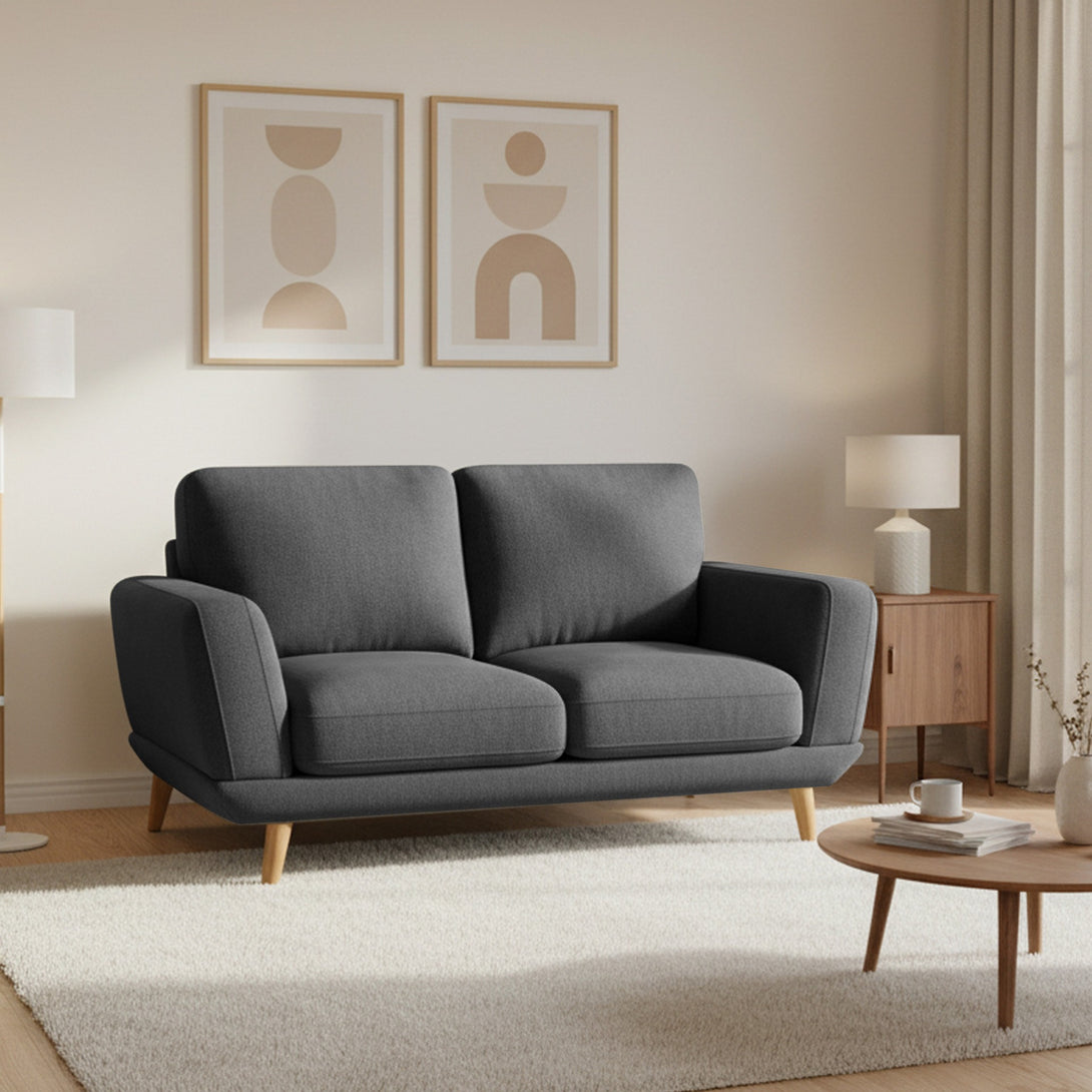 Tova Chenille 2 Seater Sofa - Dark Grey