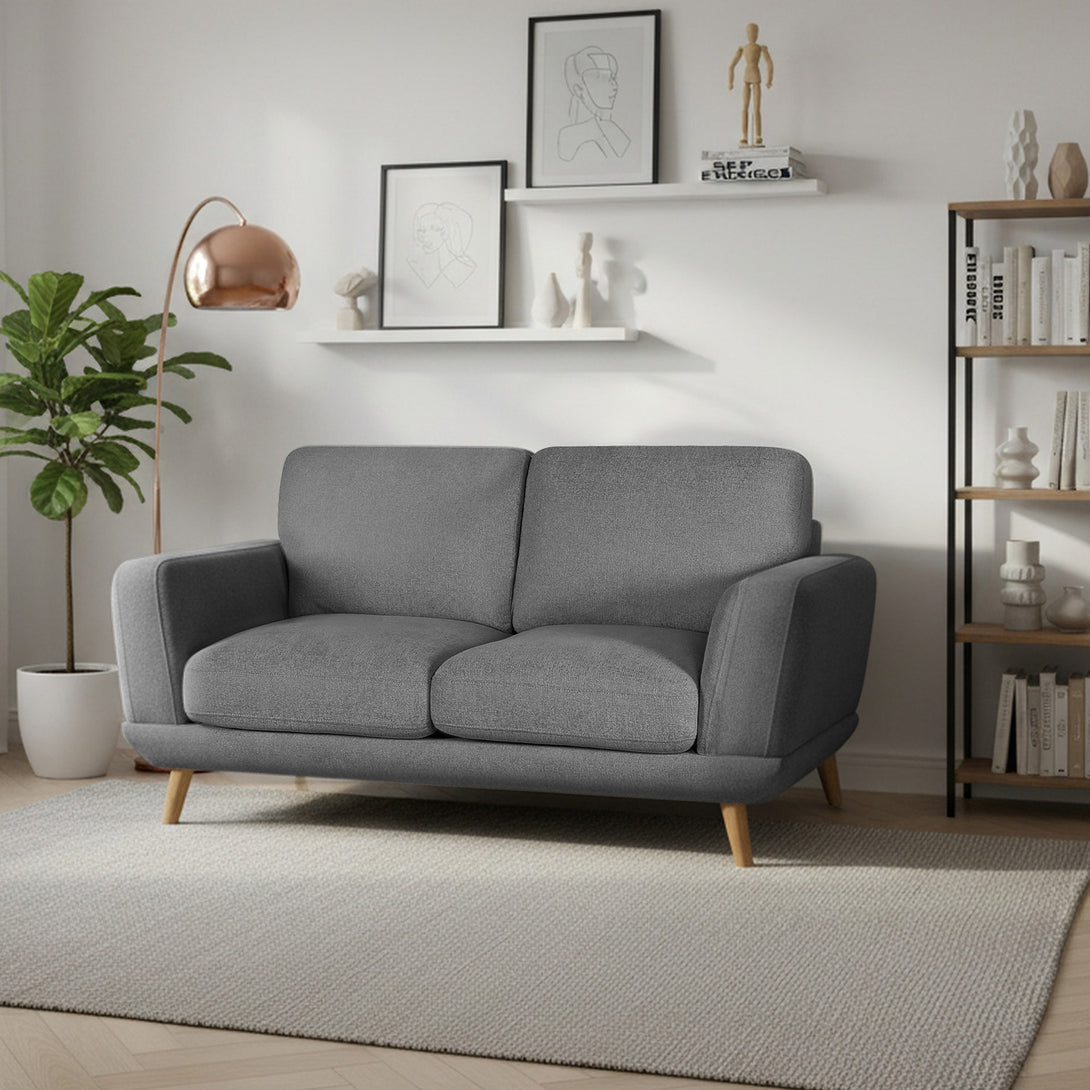 Tova Chenille 2 Seater Sofa - Ash Grey