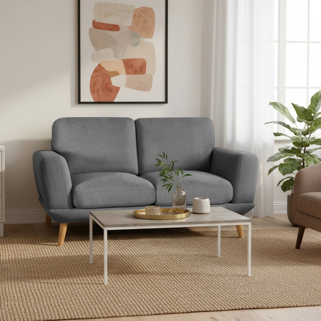 Tova Chenille 2 Seater Sofa - Ash Grey