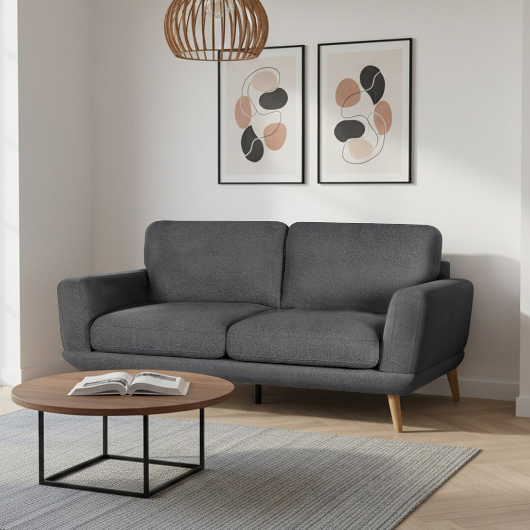 Tova Chenille 3 Seater Sofa - Dark Grey