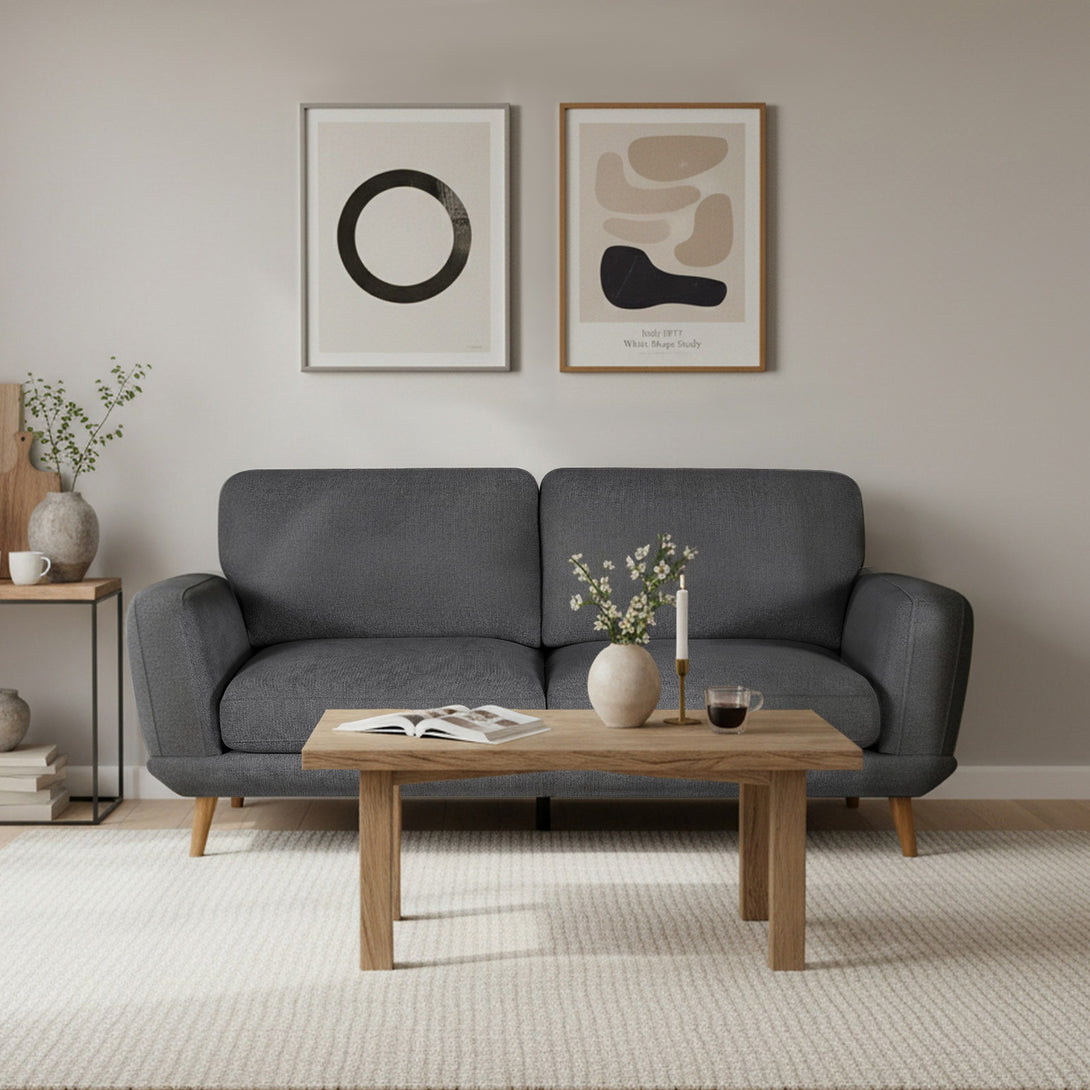 Tova Chenille 3 Seater Sofa - Dark Grey