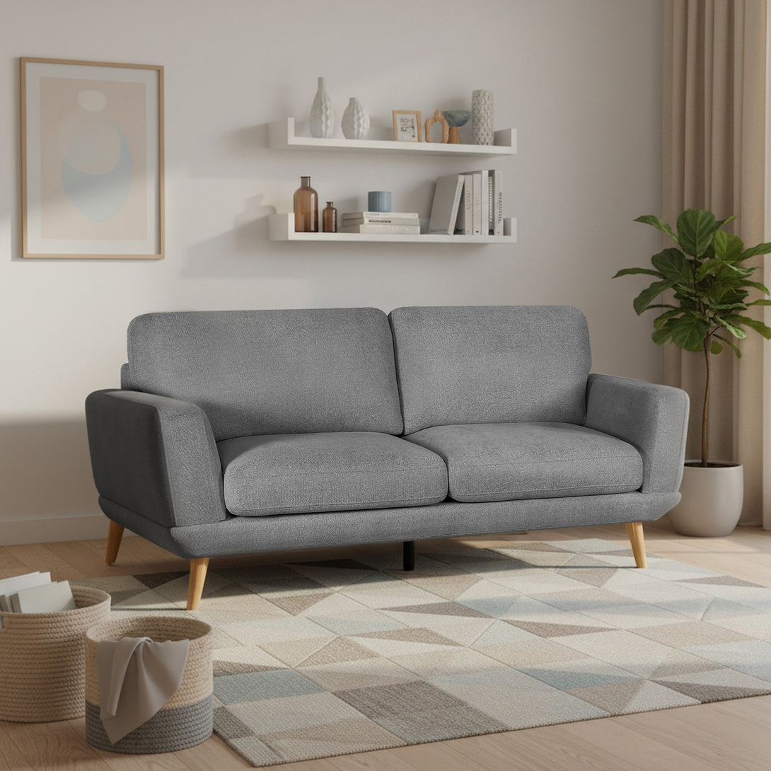 Tova Chenille 3 Seater Sofa - Ash Grey