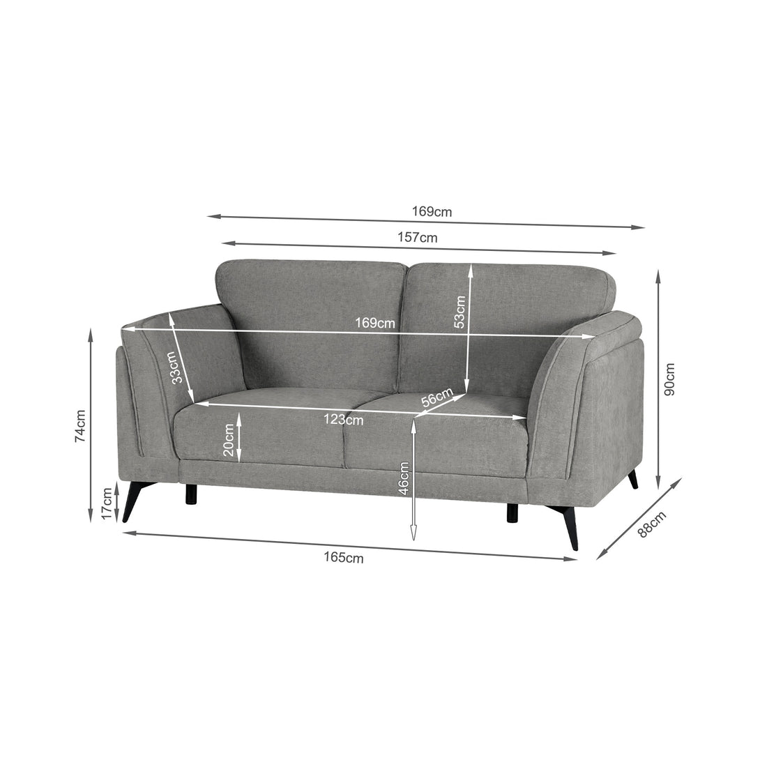 Brulo Linen 2 Seater Sofa - Grey