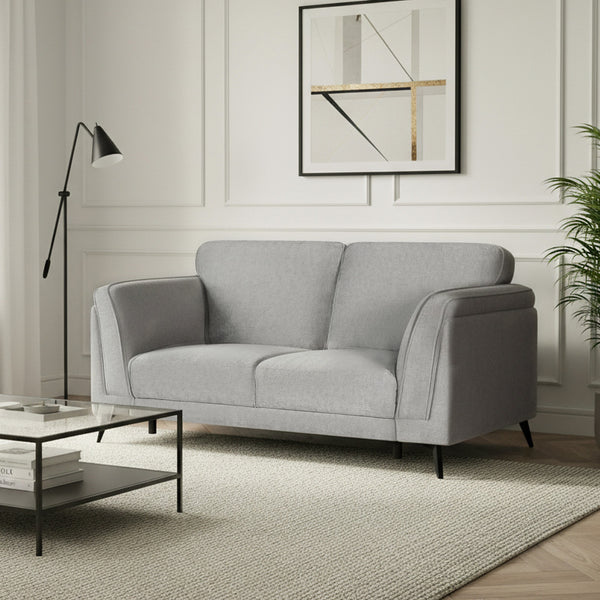 Brulo Linen 2 Seater Sofa - Light Grey