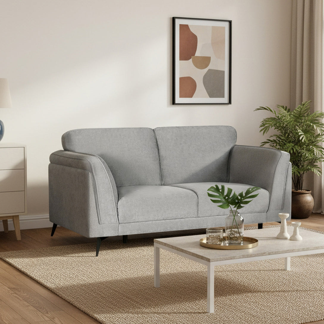 Brulo Linen 2 Seater Sofa - Light Grey