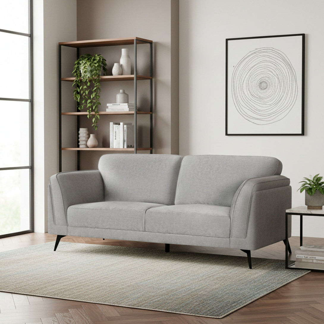 Brulo Linen 3 Seater Sofa - Light Grey