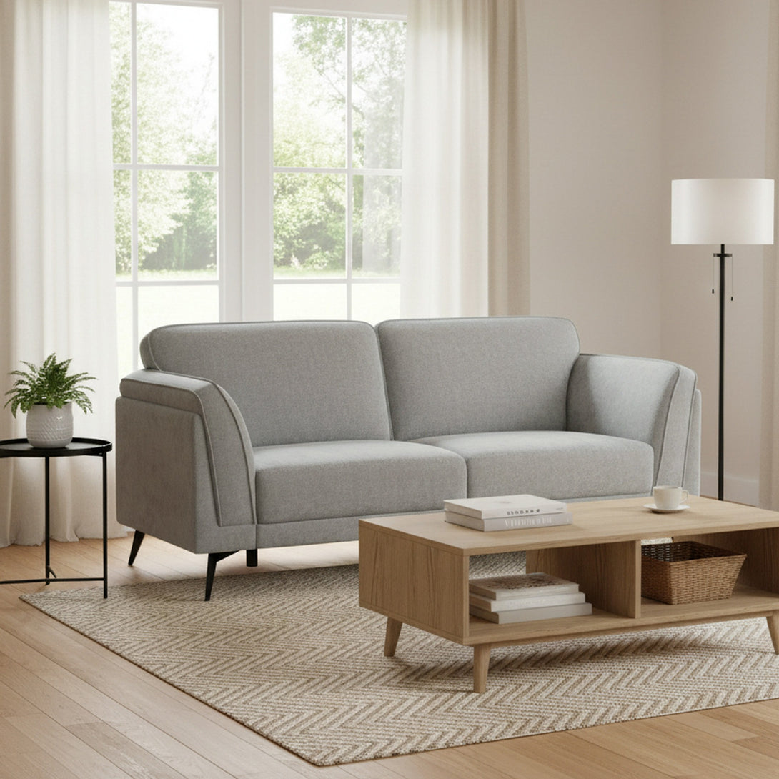 Brulo Linen 3 Seater Sofa - Light Grey