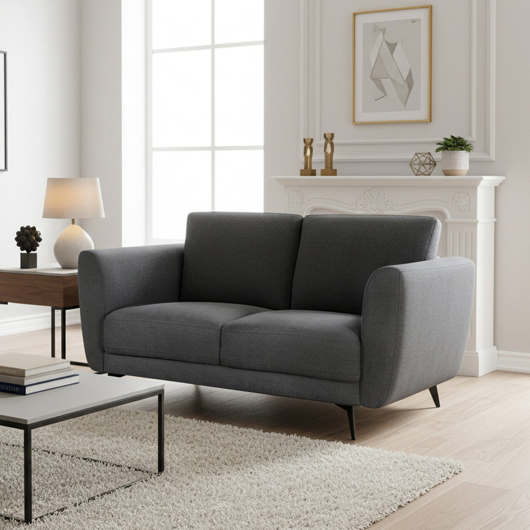 Rivel Chenille 2 Seater Sofa - Dark Grey