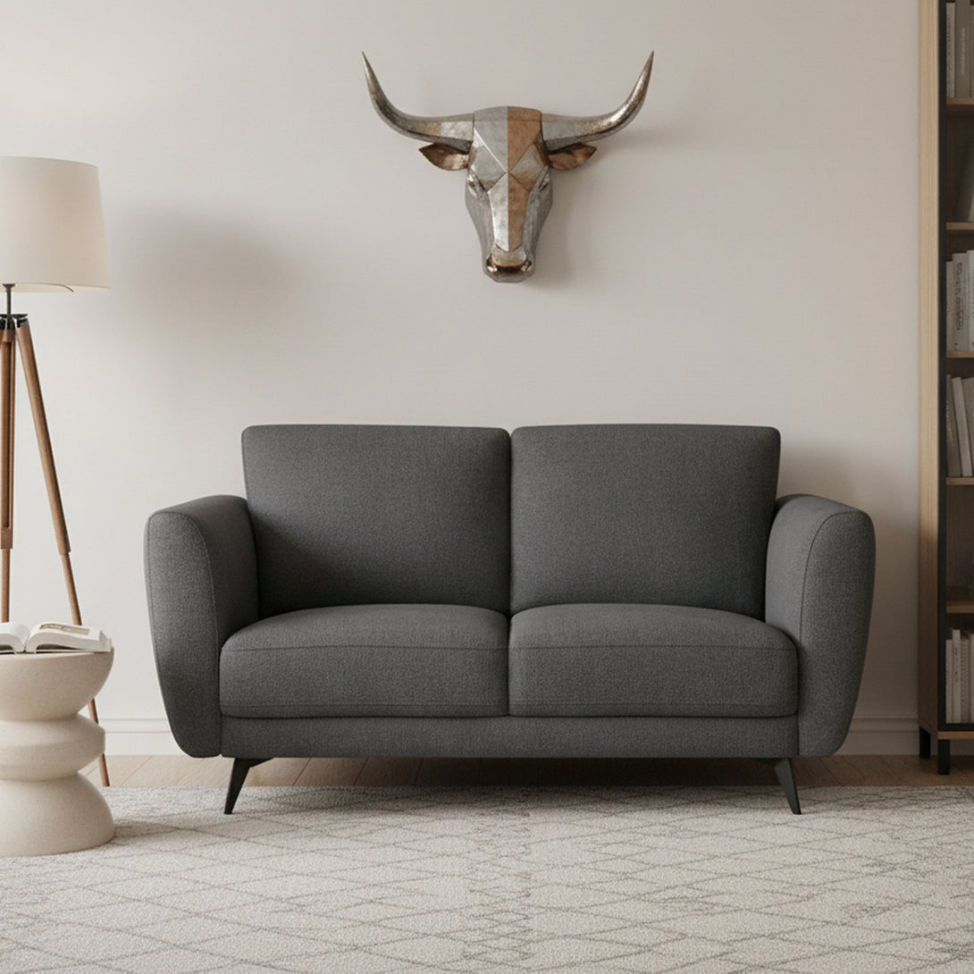 Rivel Chenille 2 Seater Sofa - Dark Grey