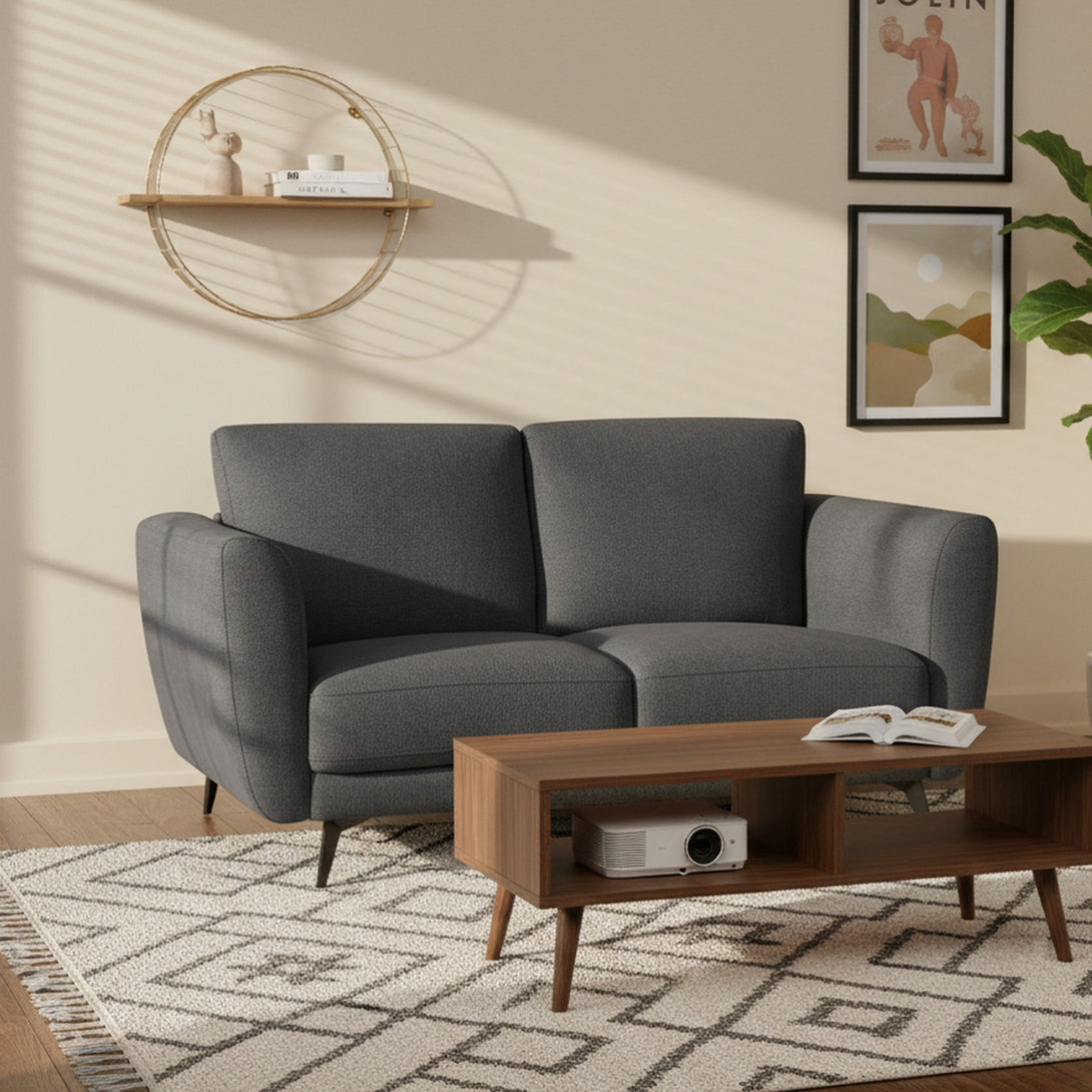 Rivel Chenille 2 Seater Sofa - Dark Grey