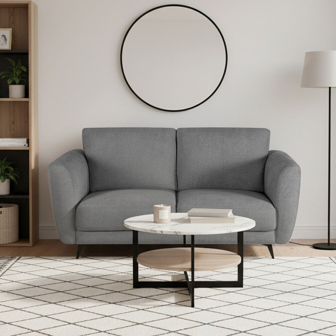 Rivel Chenille 2 Seater Sofa - Ash Grey