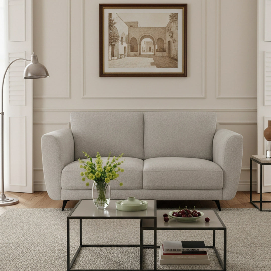 Rivel Chenille 2 Seater Sofa - Beige