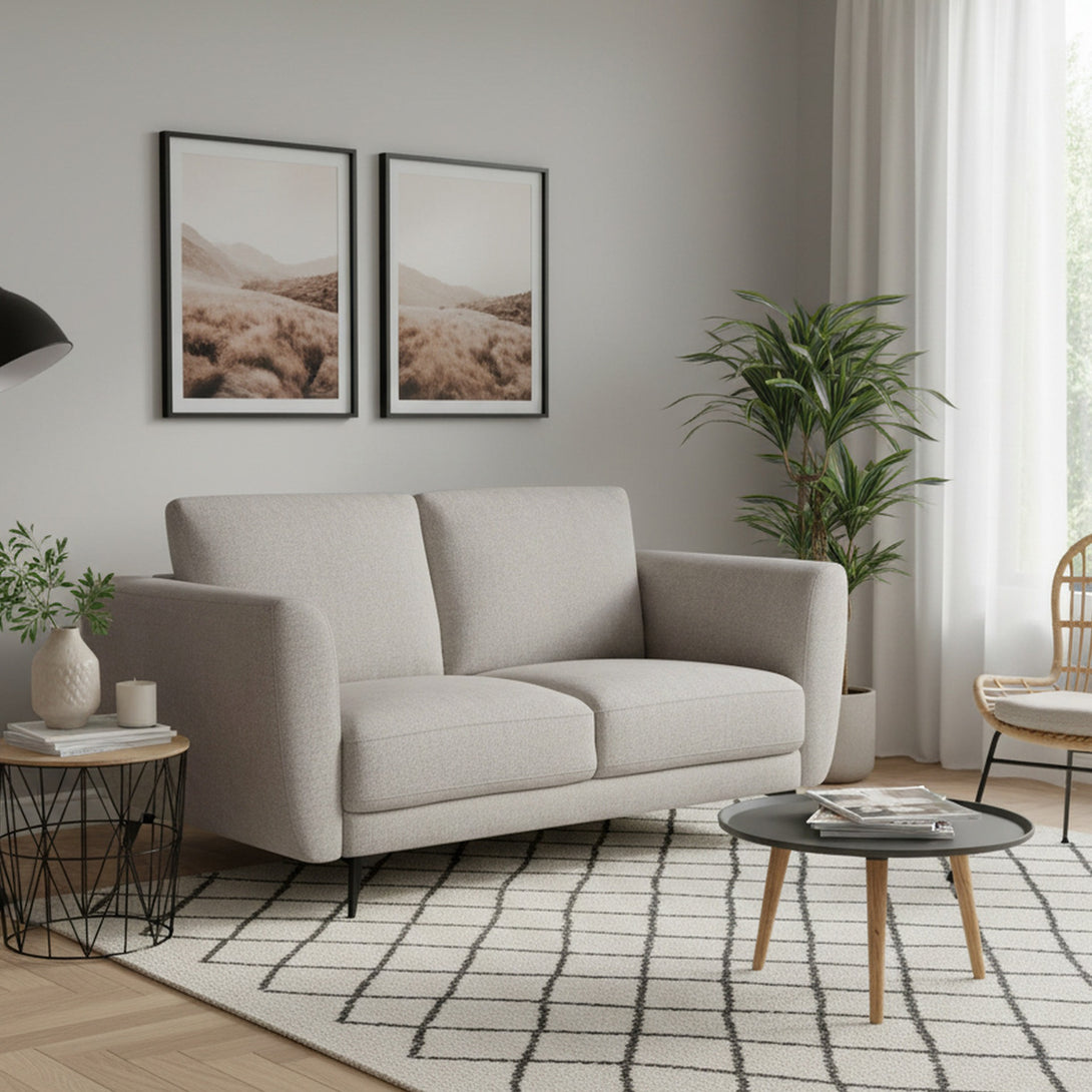 Rivel Chenille 2 Seater Sofa - Beige