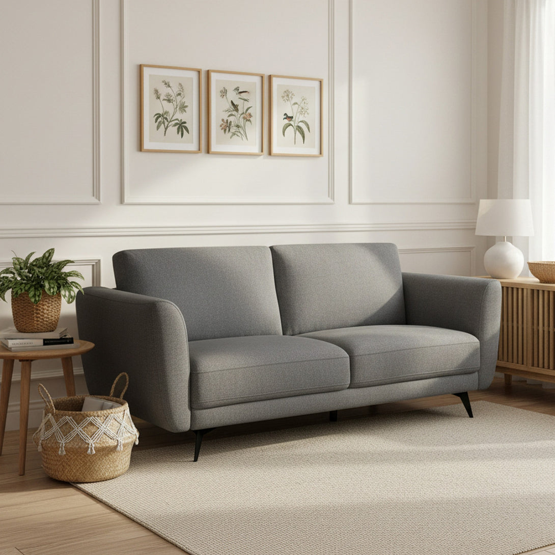 Rivel Chenille 3 Seater Sofa - Ash Grey