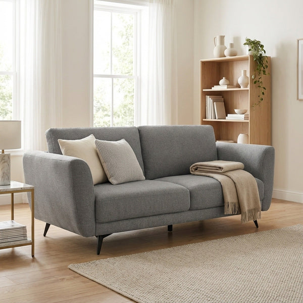 Rivel Chenille 3 Seater Sofa - Ash Grey