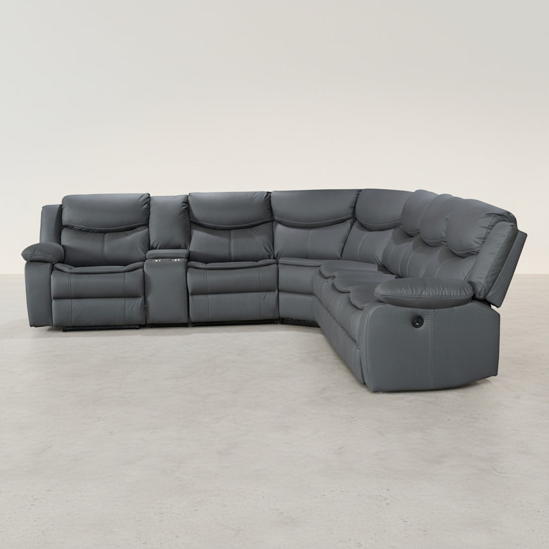 Mandan Electric Recliner Corner Sofa - Grey