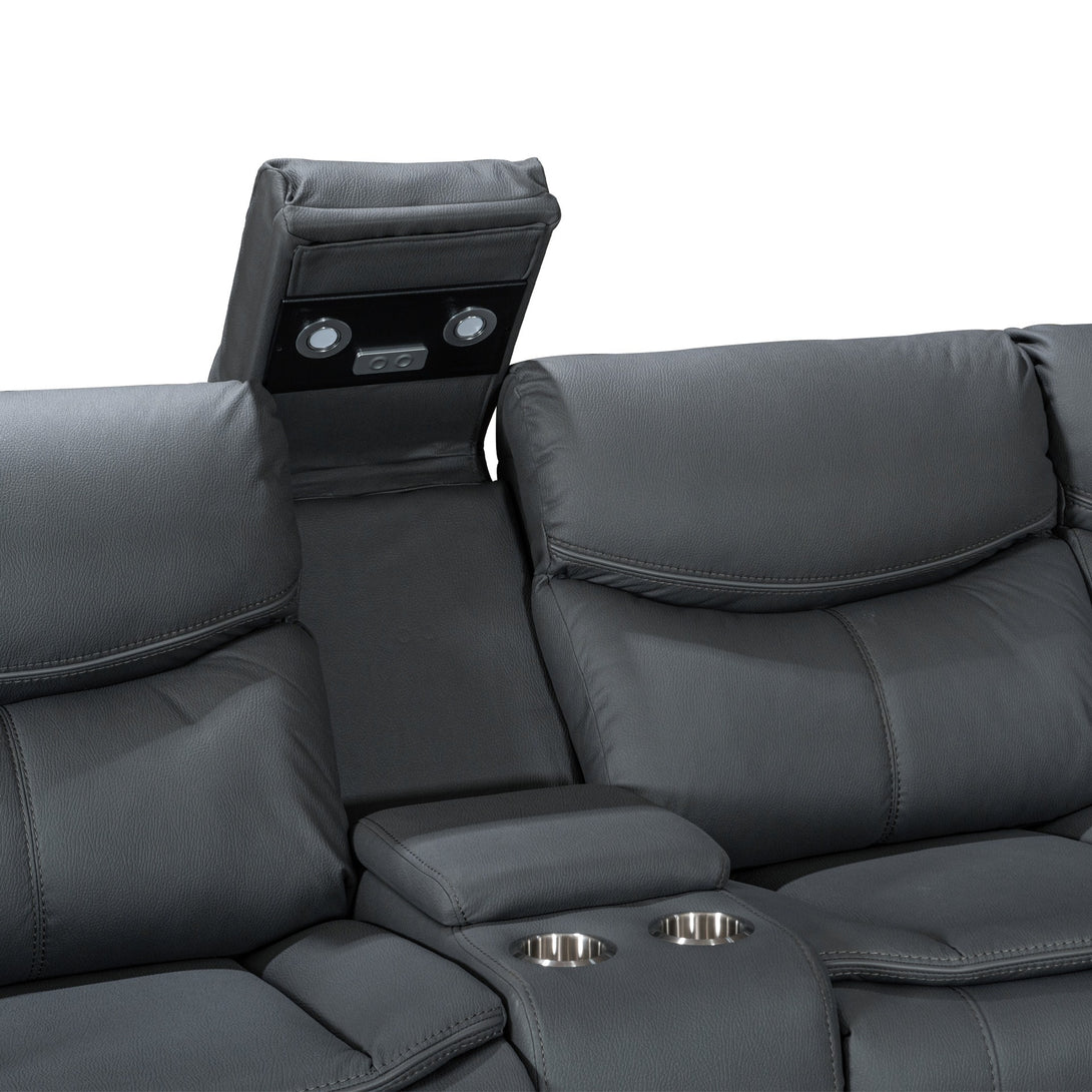 Mandan Electric Recliner Corner Sofa - Grey