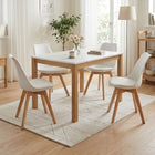 Evelyn Dining Chair Padded - Set of 4 - White